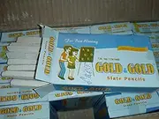 Leo, Gold & Gold Slate Pencils 12 Packets - 180 Slate pencils Thick Earthy