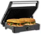 Panini Press, Electric Sandwich Press Grill, Open 180 Degrees, Electric Grill In