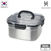 在飛比找蝦皮商城優惠-韓國JVR 可冷凍晶透上蓋手提不鏽鋼保鮮盒-方形3800ml