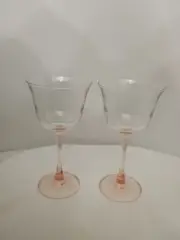 Cristal D’Arques Durand Americana Rose 7” Wine Glasses-set Of 2 MINT