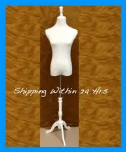 New WHITE Female Dress Form Mannequin Torso Cover Stand PWM-1