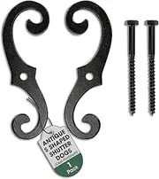 2 Black Shutter Dogs Weatherproof Aluminium Vintage Style Renovator's Supply