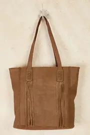 Genuine Suede Tassel Shoulder Bag--JEN-21-246