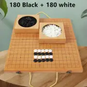 Folding Go Game Set Weiqi Board with Chess Pieces Bowls Imitation Jade Go Pieces