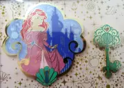 Disney Pin Pink a la Mode Monogram Ariel Princess & Key Set LE 300 #150450