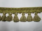 6 yards Tassel Fringe 3" GOLDEN-TAN/ECRU-BEIGE Drapery Fabric Trim WIN10