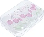 [Hoement] Cute Tulip-Shaped Cases Pairs Storage Box Pp Material for Travel Cosmetics
