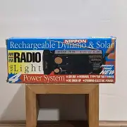 Nippon Rechargeable Dynamo & Solar AM / FM Radio with Light 4 Power System New