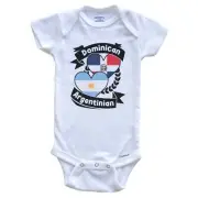 Dominican Argentinian Heart Flags Dominican Republic Argentina Baby Bodysuit