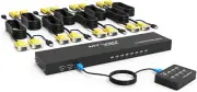 KVM VGA Switch 8 Port, USB VGA Rackmount KVM Console Switcher 8 in 1 Out + 8...