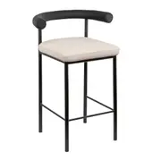 Sarantino Cedric Bar Stool in Black and Beige