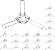 OSALADI DIY Lighting Accessories 24pcs Three-Prong Lamp Holder Clips Heavy Duty Spring Clamps Lampshade Adapter Fork Rattan Bamboo Glass Ball Lampshades