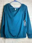 NWT Denise Cornwall Rabbit Teal Blue Eyelet Sheath Top Size Small
