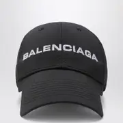 [Balenciaga] Black/white logo baseball cap M Black