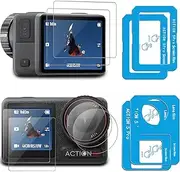TQLGY Screen Protector for DJI Osmo Action 5 Pro, Front+Lens+Back Tempered Glass for DJI Action 5 Pro Accessories with Auto Alignment Tool, HD Clear, Anti-Scratch, Bubble Free, 2 Pack