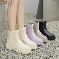 在飛比找蝦皮商城精選優惠-厚底雨鞋女款防水中筒靴 防滑果凍軟底雨靴