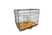 Wire Dog Cage Foldable Crate Kennel 24in with Tray + Cushion Mat Combo