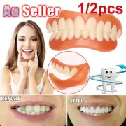 Snap On Bottom /Upper Lower False Teeth Dental Veneers Dentures Fake Tooth Smile