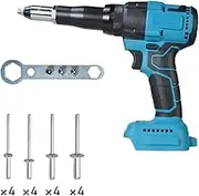 Electric Rivet Gun Brushless Electric Rivet Nut Gun Cordless Rivet Gun with Wrench, Automatic Blind Riveter Tool Electric Blind Riveter Tool Kit, Compatible for Makita Battery 18V