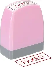 uxcell Faxed Notice Stamp Self Inking, Red Ink Office Stamps Pre Inked Message Stamp Refillable Business Stamp, Pink
