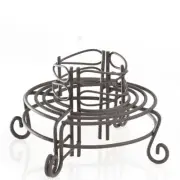 Set of Whimsical Rustic Brown Painted Metal Tree Wrap Benches for Fairy Gar