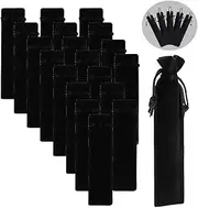 Velvet Pen Pouch Drawstring Pen Pouch Pen Gift Bag Single Pen Bag Packaging Sleeve,20Pcs Velvet Pen Pouch Sleeve Holder Single Pen Bag Case Pencil Bag,Velvet Pen Pouch Sleeve Single Pen Bag (Black)