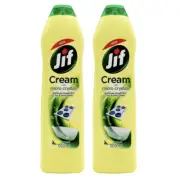 2x Jif 500ml Micro Crystals Kitchen/Home Limescale/Dirt Cleansing Cream Lemon