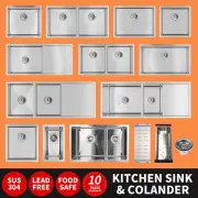 304 Stainless Steel Laundry Kitchen Bar Sink Top/Undermount Single Double Bowl