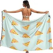 [RPLIFE] Pizza Slices Pastel Women Sarong Beach Wrap, Tassel Sarong Wrap for Summer Pool/Beach, Large, Pizza Slices Pastel, Medium