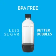 Mycket 1Lreusable PET Sparkling Water Bottles BPA Free for Soda Machine Black an