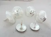 6 Piece Hansen Western Conchos Oklahoma Silver plate Horse Saddle Set Wood Screw