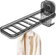 Wall Mounted Clothes Airer, Wall Mounted Clothes Airer, Wall Mount with Suction Cup, Non-Punchable Tumble Dryer for Clamping, with 6 Holes, Clothes Airer for Drying Towels, Bras and