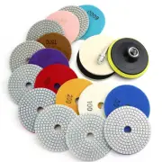 4 Inch Diamond Polishing Pads, 12PCS Wet/Dry Granite Stone 50-6000 Grit for D...