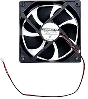 JZK DC 12V cooling fan 12cm, 12025 Low Noise dual-ball bearing hydraulic fan, 120mm brushless fan for ice machine, fan heater, cooler, PC case fan, 120x25mm