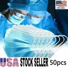50 Pcs Disposable Medical,Surgical,Dental 3-Layer Earloop Face Mask Mouth Cover