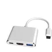 Type-C to HD 3-in-1 Type-C to USB HD Converter Video Adapter Multiport Adapter Type-C connector for your Laptop Phone Tablet
