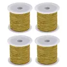 4 Rolls Nylon String Cord 45 Yards 0.4mm Nylon Cord Beading Satin String, Ochre