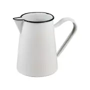 Urban Style Enamelware 1.5L Pitcher w/ Black Rim - Premium White