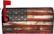 American Flag Usa Plank Magnetic Mailbox Covers,Post Box Cover Standard Size 21x18 Inches For Outdoor Garden Home Decor