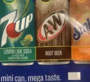 15| Soft Drink 7.5 fl. oz Sunkist Orange A W Root beer 7 UP