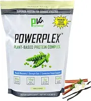 POWERPLEX Vegan Protein Powder + Collagen Alternative - by PhysiVantage – Organic Pea & Rice Protein Complex w/ Monk Fruit Sweetener - Supports Muscles, Tendons + Ligaments | 2.0lb Bag (Vanilla Spice)
