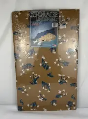 Retro Flower Print Whitney Vtg Underbed Storage Cardboard Box 1960s-1980s - NOS