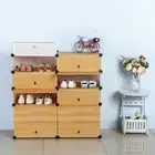 DIY 16 Pairs Storage Cabinet 8 Cube Shoe Boot Rack Organiser Portable Wardrobe