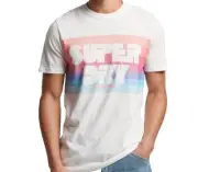 SuperDry T-shirt Vintage 70s Stripe Shirt Retro Japan Tee White Size XL NWT
