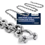Boat Anchor Lead Chain with Shackles, 5/16"x10' HTG4 Stainless Steel Chain