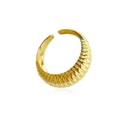 Culturesse Lune Sterling Silver 2.1cm Adjustable Open Ring 18K Gold Plating