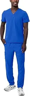 [Adar Uniforms] Adar Addition Scrub Set for Men - Classic V-Neck Scrub Top & Cargo Scrub Pants