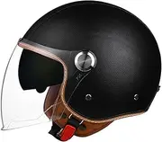 Retro Motorcycle Hel-Met,Motorcycle 3/4 Hel-Met with Retractable Sun Visor DOT Certification Jet Hel-Met for Adults Men Women - Half Hel-Mets Motorcycle Style