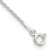 9 Inch Sterling Silver 1.3mm Solid Rope Chain Anklet