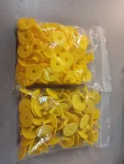 Yellow Blank Animal Round Ear Tag- Hog Tag